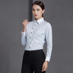 男女长袖条纹商务衬衣定制JL-CY443