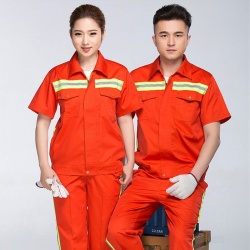 工地工作服定制 反光条橙色工作服套装JL-GC013